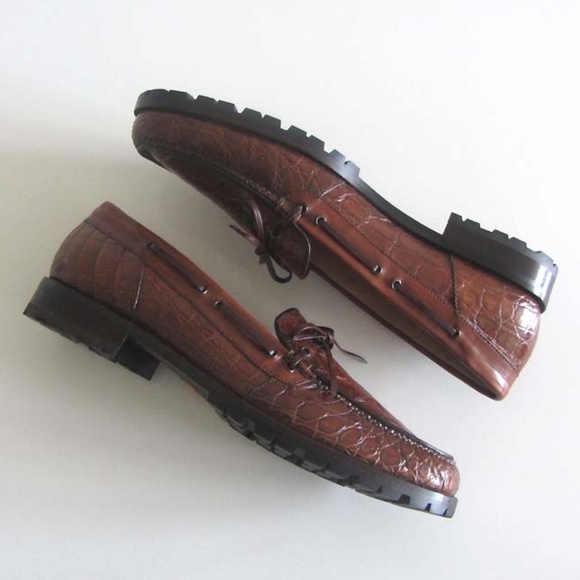 new MARTIN DINGMAN Crocodile bow-tie loafers 11.5
